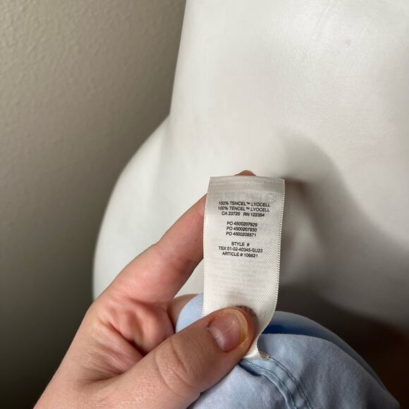 BABATON Cropped Boxy Fit Button-Up Top Powder Blue Size Medium - Picture 8 of 11